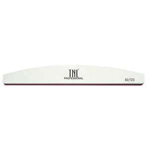 TNL PROFESSIONAL Пилка лодочка для ногтей 80/120, белая (в индивидуальной упаковке)