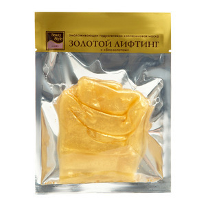 Гидрогелевая омолаживающая коллагеновая маска "Золотой лифтинг" с биозолотом, 1 шт. (Beauty Style)