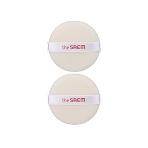 Косметический спонж натуральный "Flocking round puff", 2 шт. (The Saem)